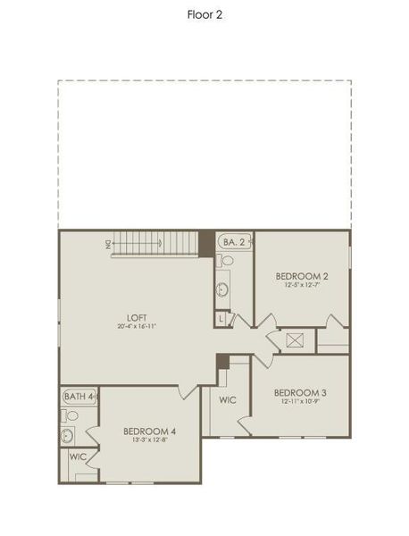 2D floor plan layout of this home in Linden Grove, Powder Springs, GA (Image 3).