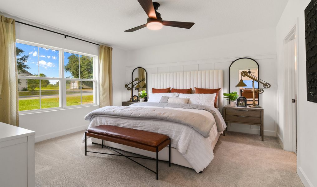 Primary suite with feature wall