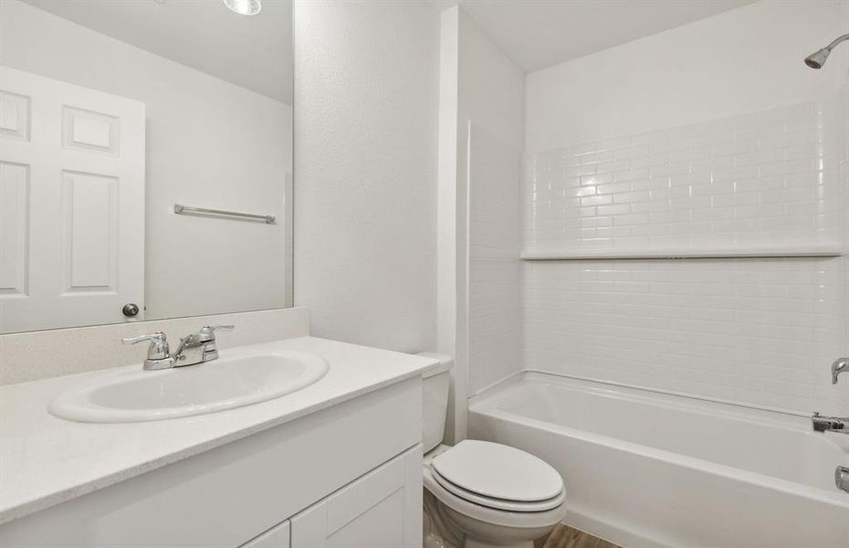 Spacious secondary bathroom*real home pictured