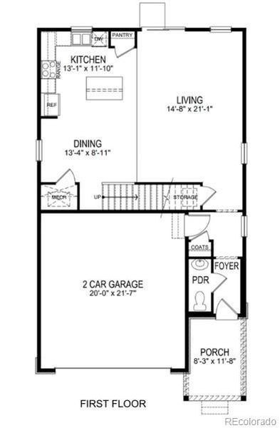 2D floor plan layout of this home in Prairie Song, Windsor, CO (Image 3).
