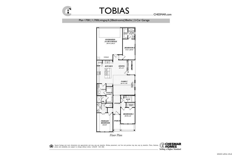 2D floor plan layout of this home in The Crossvine, Schertz, TX (Image 5).