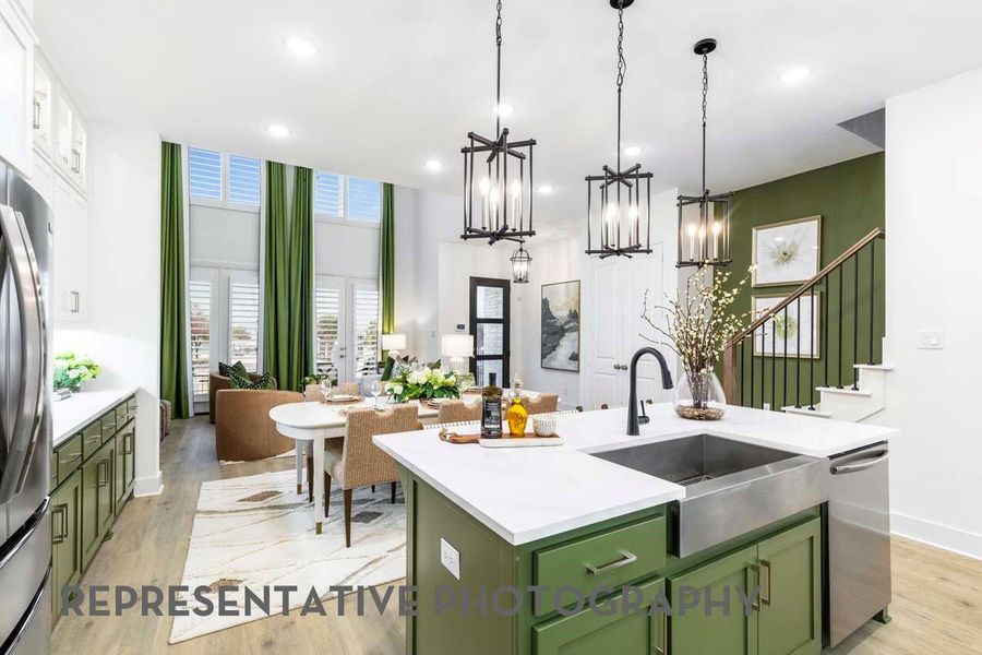 Furnished interior view inside a new home in Woodforest Townhomes, Montgomery (Image 7). Furnished interior view inside a new home in Woodforest Townhomes, Montgomery (Image 7).