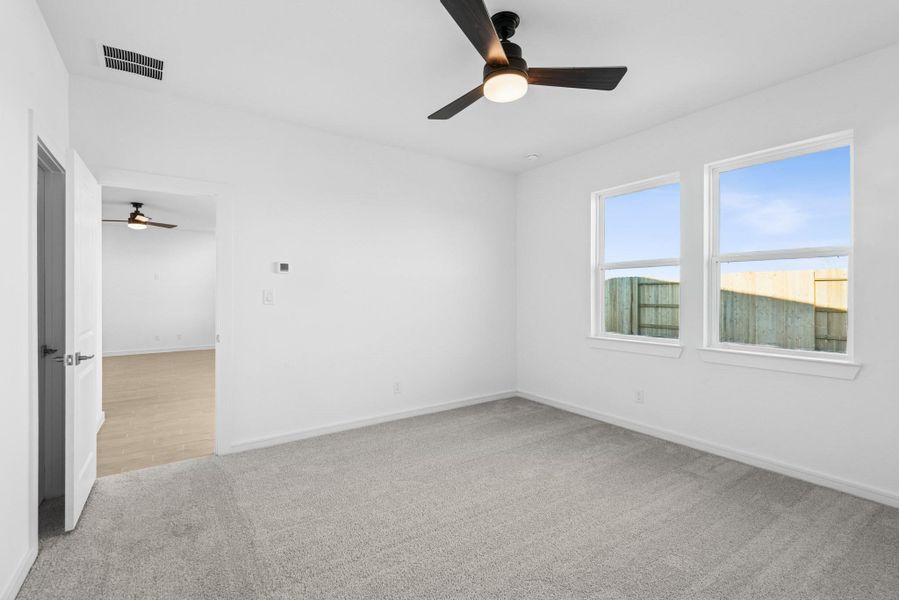 Spacious primary suite