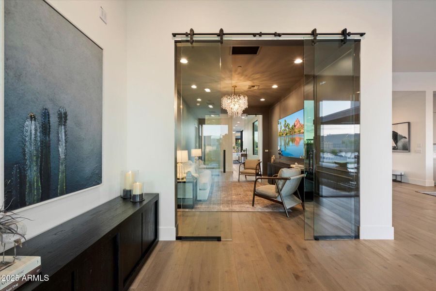 Glass Enclosed Media Room