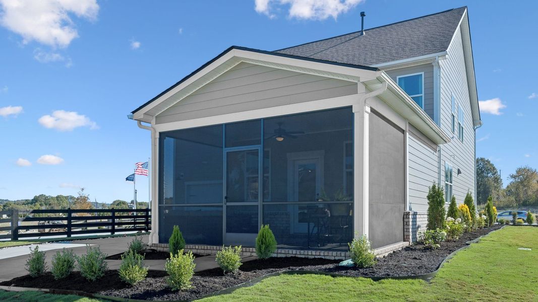 Front exterior of a new home in Harvest Point, Spring Hill, TN, highlighting curb appeal (Image 23). Front exterior of a new home in Harvest Point, Spring Hill, TN, highlighting curb appeal (Image 23).