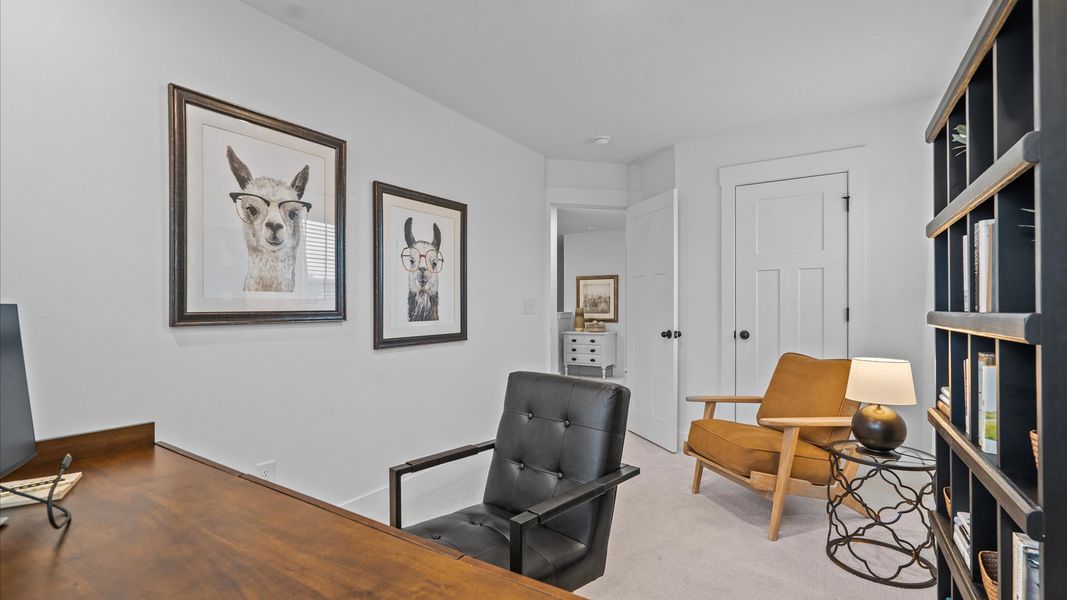 Representative furnished interior of a home built from the Corner Litchfield by DRB Homes in Gresham Station, Simpsonville (Image 18).