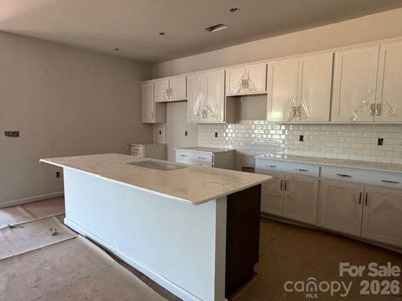 Kitchen with tile backslpash