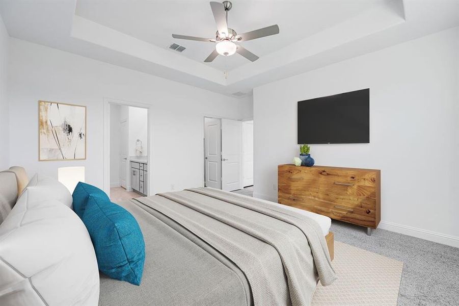 Furnished interior view inside a new home in Madero 50s, Haslet (Image 15). Furnished interior view inside a new home in Madero 50s, Haslet (Image 15).