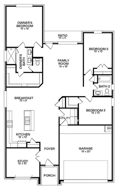 2D floor plan layout of this home in COLTON, Montgomery, TX (Image 2).
