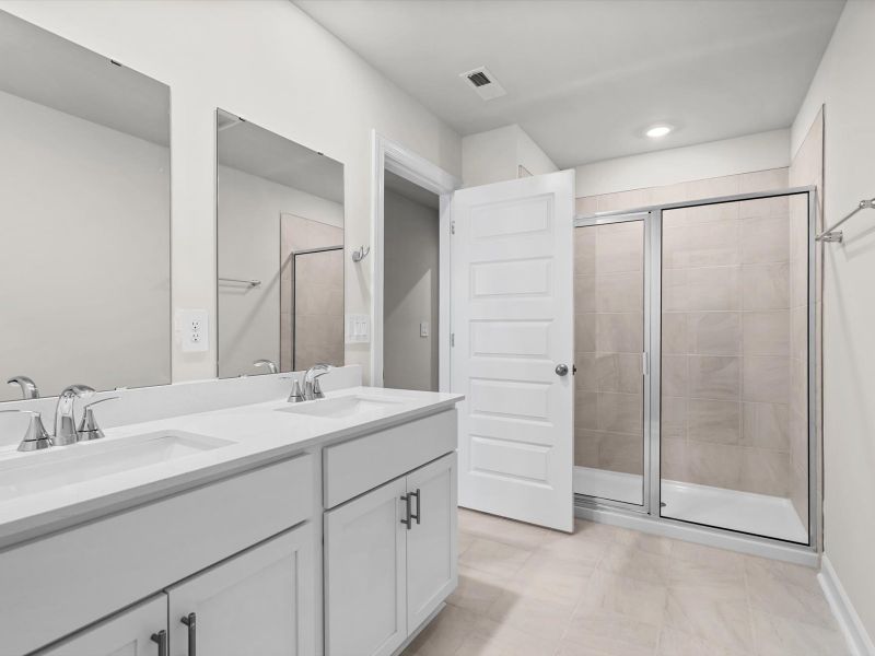 Furnished interior view inside a new home in Crossing at Abner Creek Townes, Greer (Image 7). Furnished interior view inside a new home in Crossing at Abner Creek Townes, Greer (Image 7).