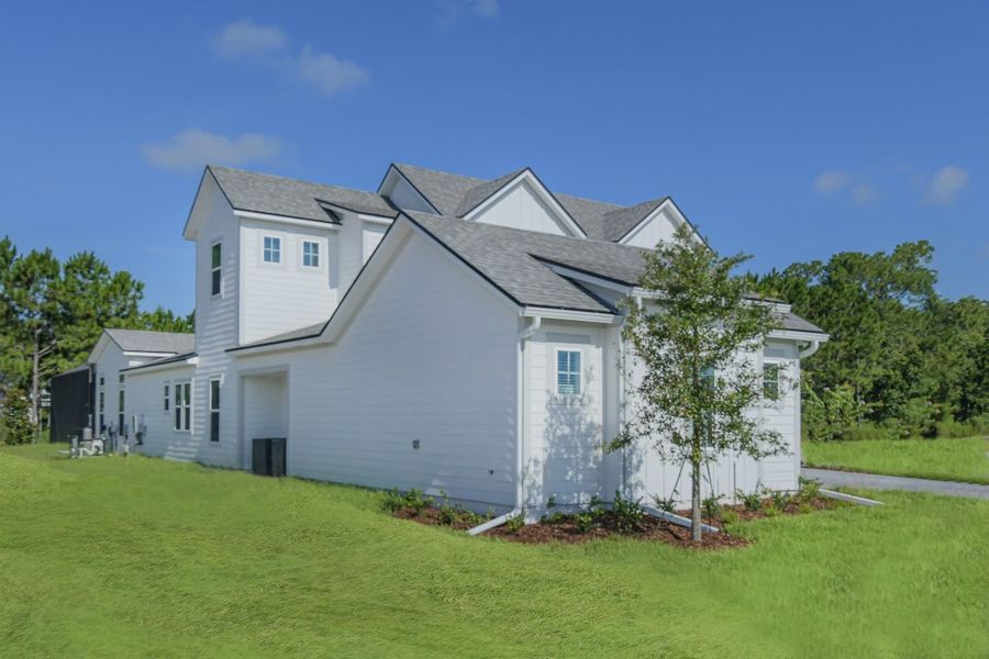 Representative exterior photo of a completed home built from the Caspian by Riverside Homes in Hidden Creek at SilverLeaf, St. Augustine, FL (Image 31).