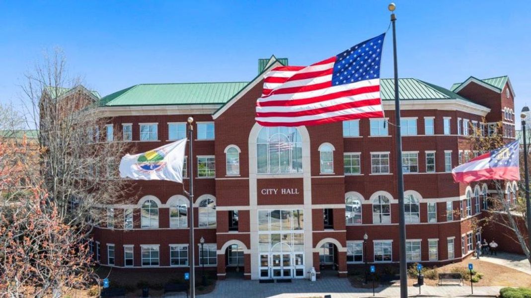 Front exterior of a new home in Haven Abbey, Cumming, GA, highlighting curb appeal (Image 22).