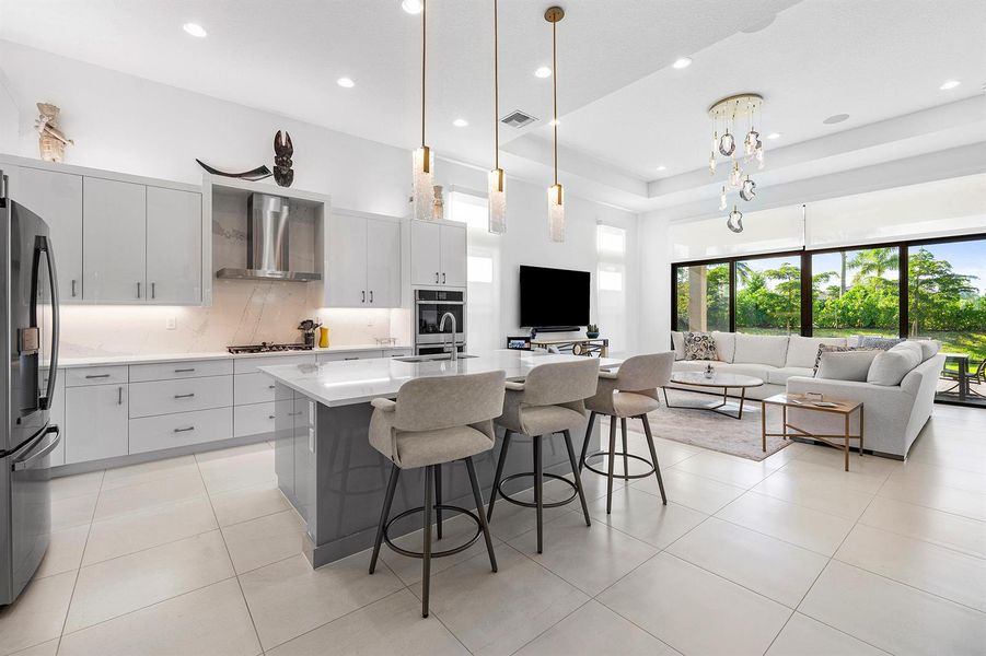 Island With Pendant Lights