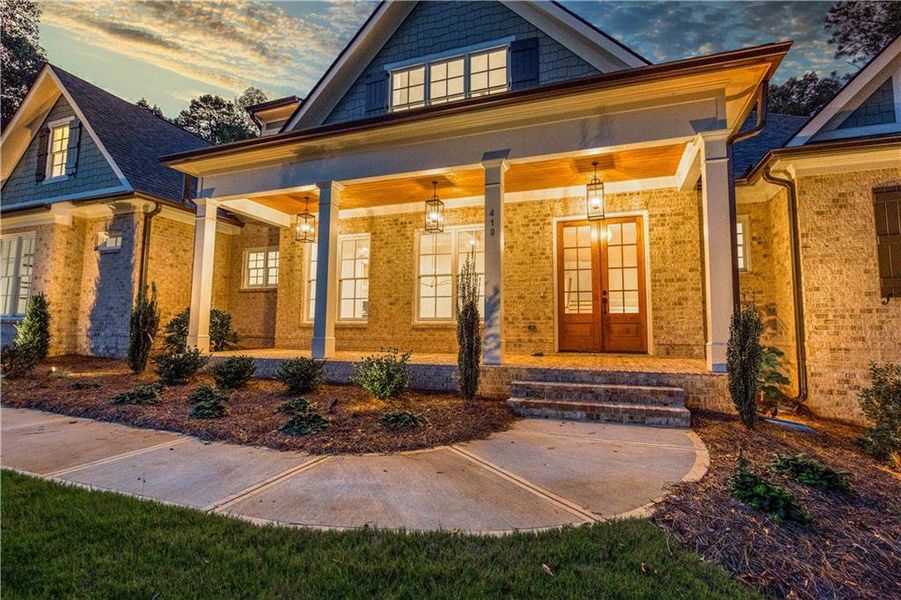 Front exterior of a new home in , Covington, GA, highlighting curb appeal (Image 23).