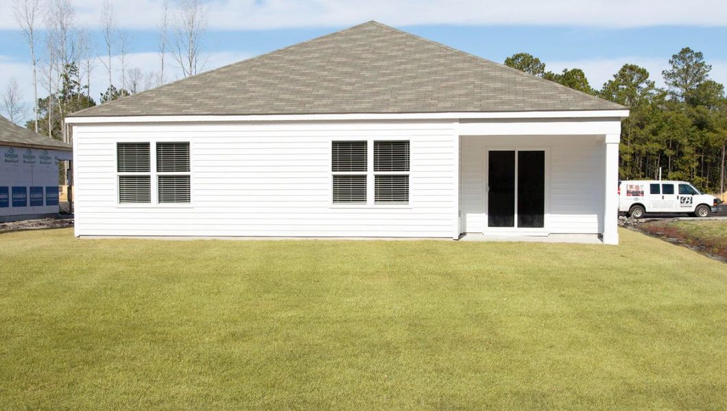 Representative exterior photo of a completed home built from the CALI by D.R. Horton in Patriot Pointe at Towne Pointe, Jacksonville, NC (Image 15). Representative exterior photo of a completed home built from the CALI by D.R. Horton in Patriot Pointe at Towne Pointe, Jacksonville, NC (Image 15).