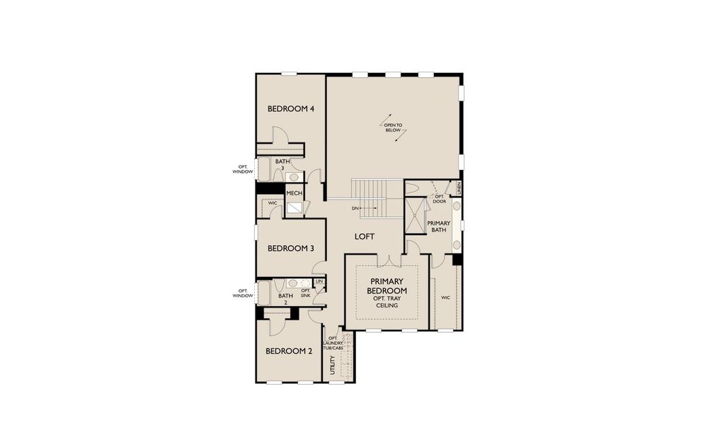 2D floor plan layout for the Griffin by Ashton Woods in Lake Cawood Cove, Windermere, FL (Image 4).