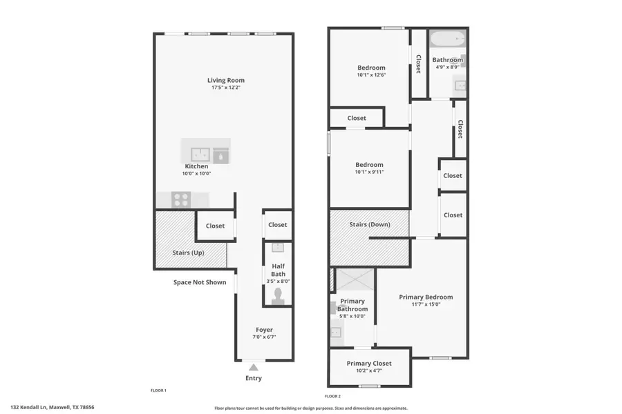 2D floor plan layout of this home in Bollinger, Maxwell, TX (Image 3).
