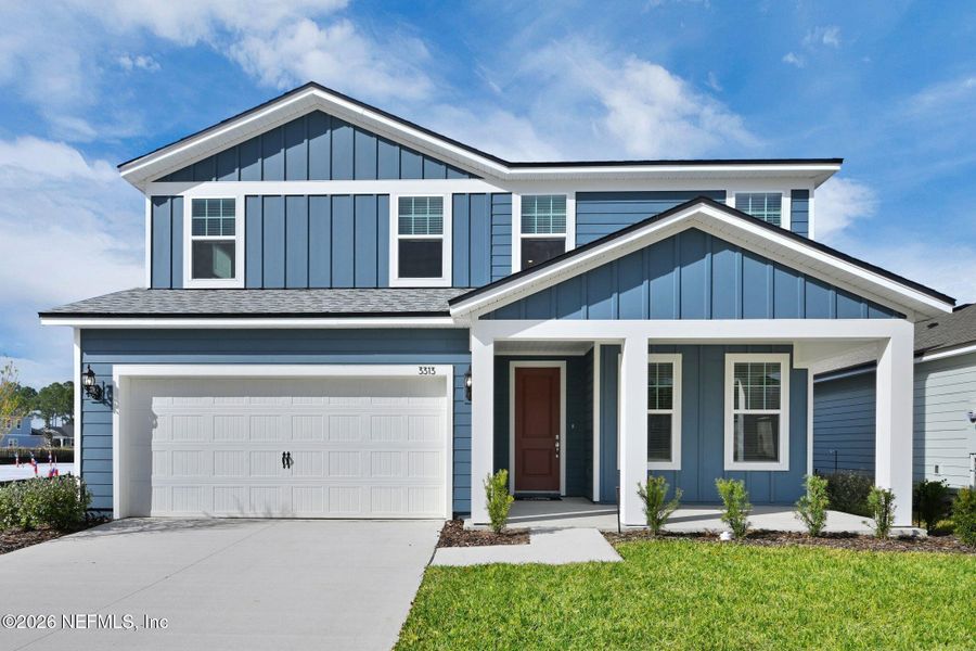 Front exterior of a new home in Hyland Trail, Green Cove Springs, FL, highlighting curb appeal (Image 19).