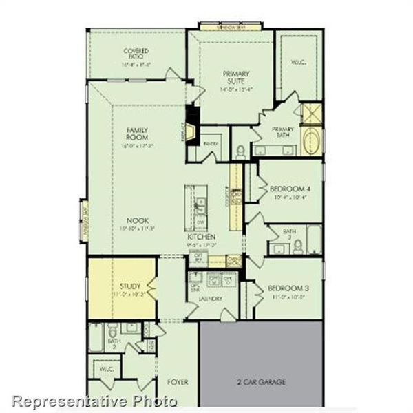 2D floor plan layout of this home in Discovery Collection at The Meadows, Denton, TX (Image 5). 2D floor plan layout of this home in Discovery Collection at The Meadows, Denton, TX (Image 5).