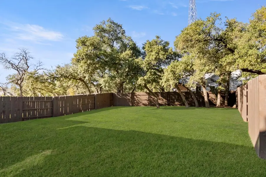 Exterior details and patio area of a home in Clear Creek, Round Rock (Image 26).