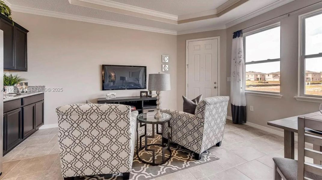 Furnished interior view inside a new home in Kindred, Kissimmee (Image 2).