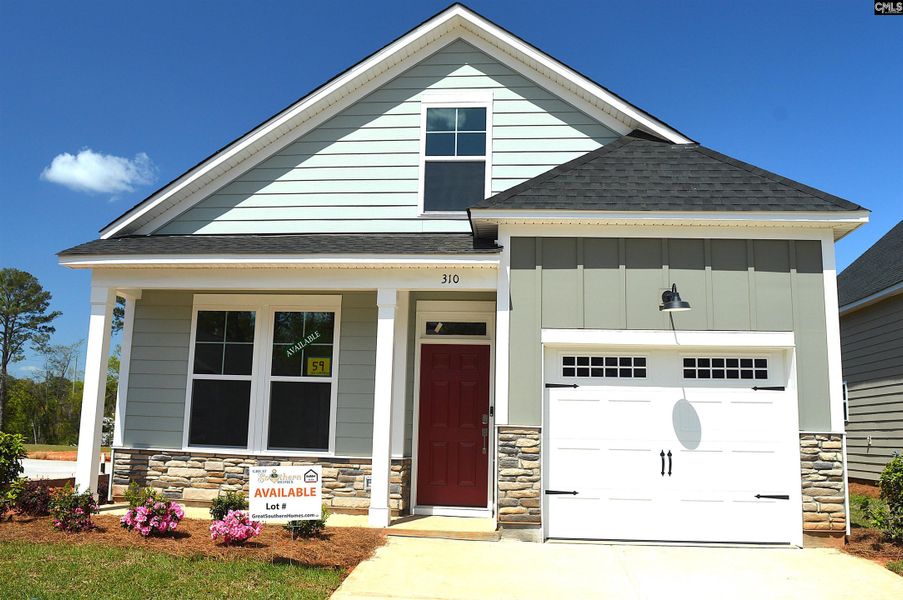 Front exterior of a new home in Bickley Station, Irmo, SC, highlighting curb appeal (Image 2).
