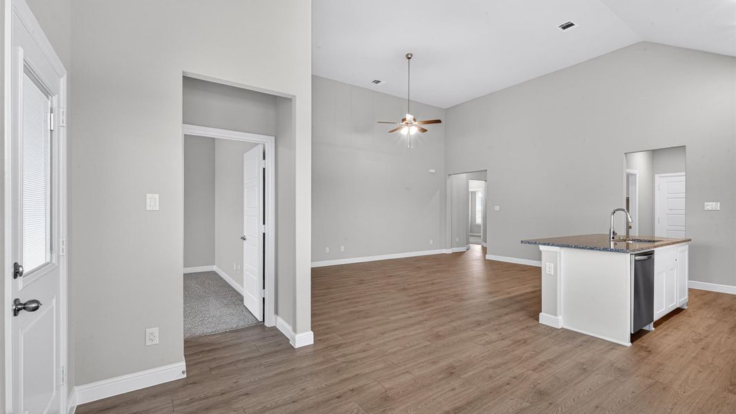 Representative unfurnished interior of a home built from the Basswood by D.R. Horton in Treeline, Justin (Image 17). Representative unfurnished interior of a home built from the Basswood by D.R. Horton in Treeline, Justin (Image 17).