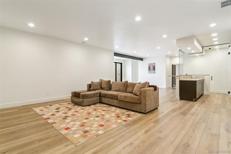 Large family room area in walk out basement