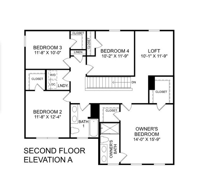 2D floor plan layout for the Elder by Ryan Homes in Ellison, Spartanburg, SC (Image 2). 2D floor plan layout for the Elder by Ryan Homes in Ellison, Spartanburg, SC (Image 2).