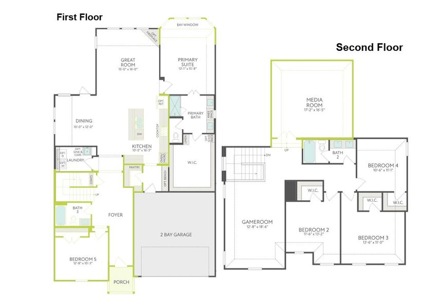 2D floor plan layout of this home in Painted Tree, McKinney, TX (Image 3).