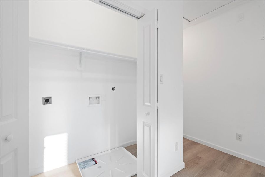 Dedicated laundry area upstairs, right where you need it, making chores easier and more efficient. Dedicated laundry area upstairs, right where you need it, making chores easier and more efficient.