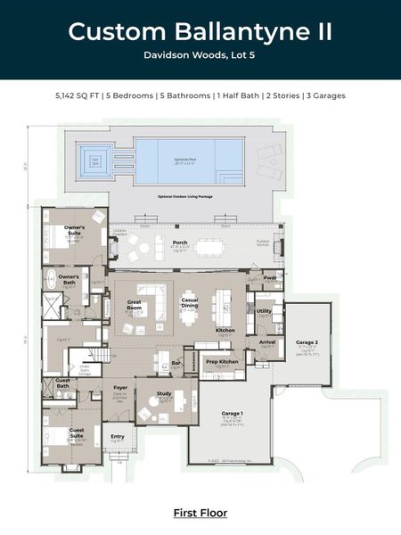 2D floor plan layout of this home in , Davidson, NC (Image 4).