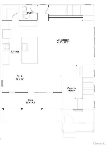 2D floor plan layout of this home in Parterre: The Skyline Collection, Thornton, CO (Image 3).