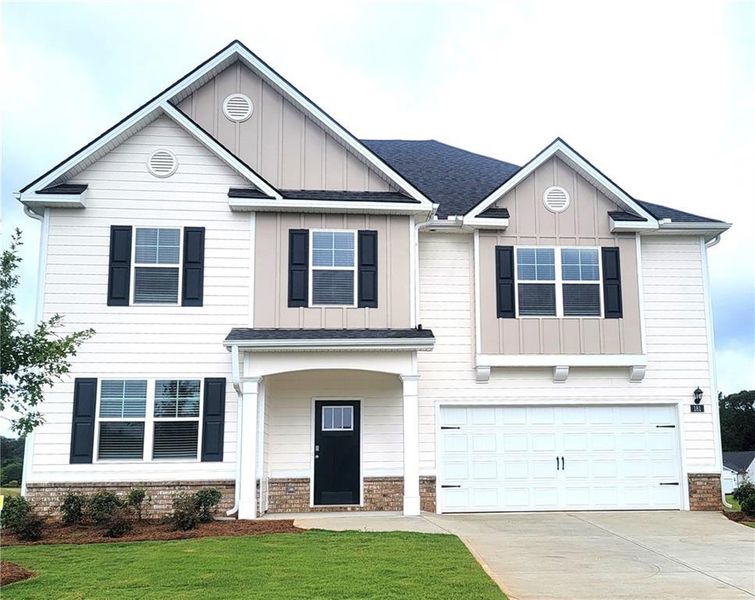 Front exterior of a new home in Jackson Landing, Jefferson, GA, highlighting curb appeal (Image 1). Front exterior of a new home in Jackson Landing, Jefferson, GA, highlighting curb appeal (Image 1).