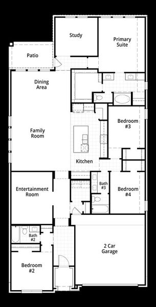 2D floor plan layout of this home in Jordan Ranch, Fulshear, TX (Image 4).