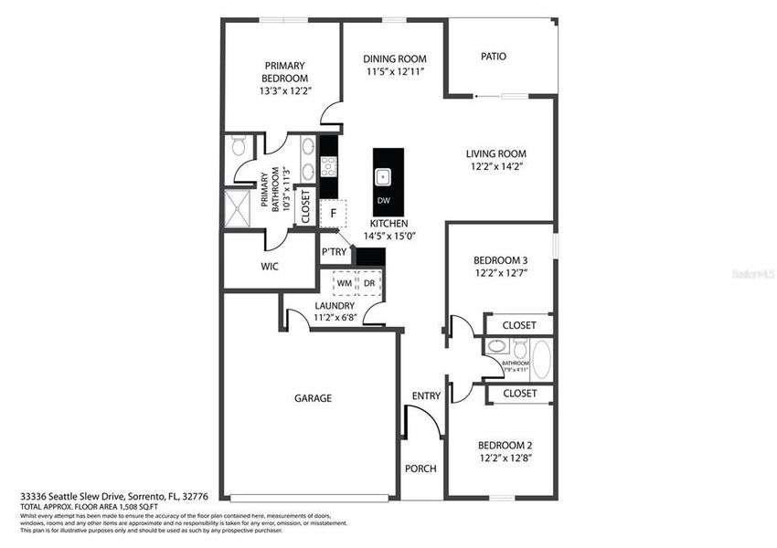2D floor plan layout of this home in Sorrento Pines, Sorrento, FL (Image 3). 2D floor plan layout of this home in Sorrento Pines, Sorrento, FL (Image 3).