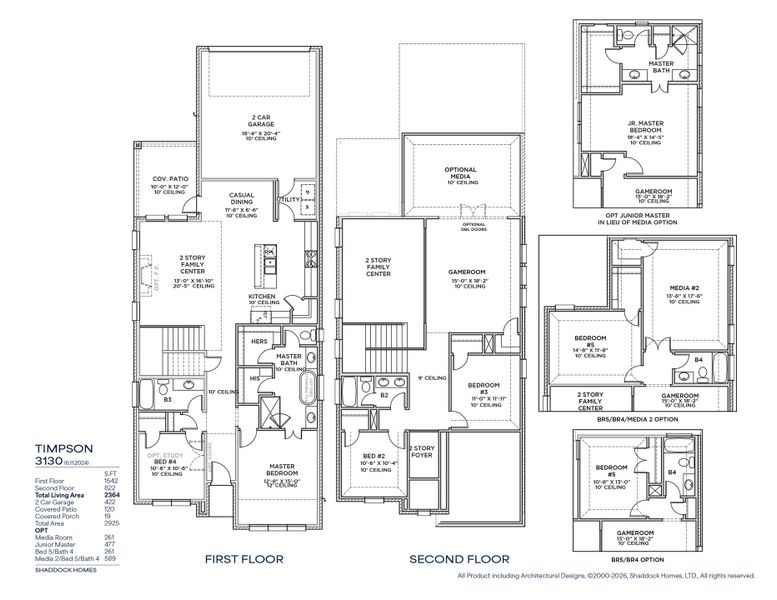 2D floor plan layout for the Timpson - SH 3130 by Shaddock Homes in Cottages of Celina, Celina, TX (Image 3). 2D floor plan layout for the Timpson - SH 3130 by Shaddock Homes in Cottages of Celina, Celina, TX (Image 3).