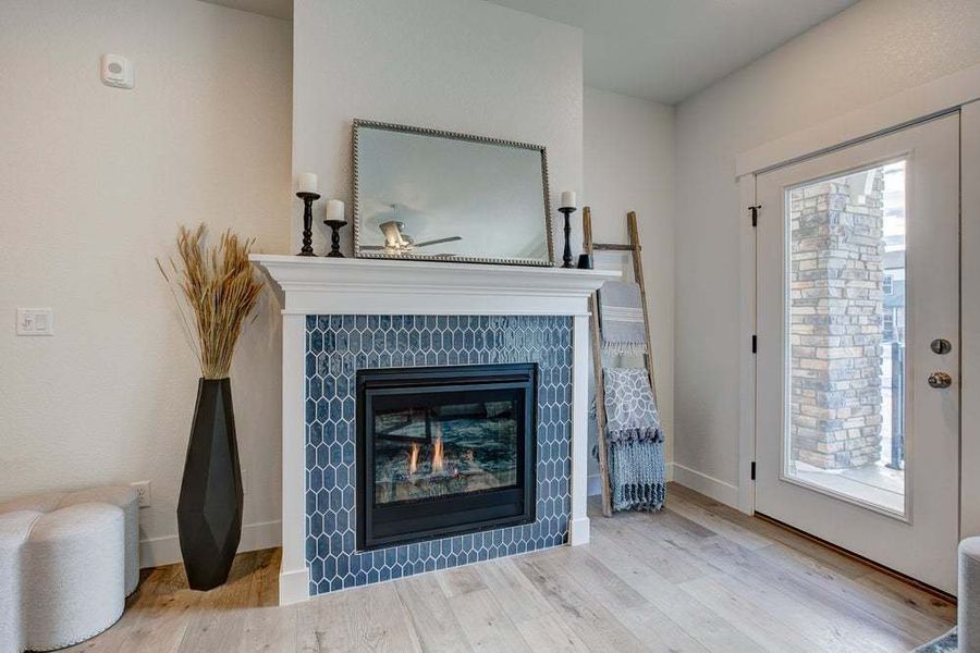 Gas Fireplace in Living Room - Not Actual Home - Finishes May Vary