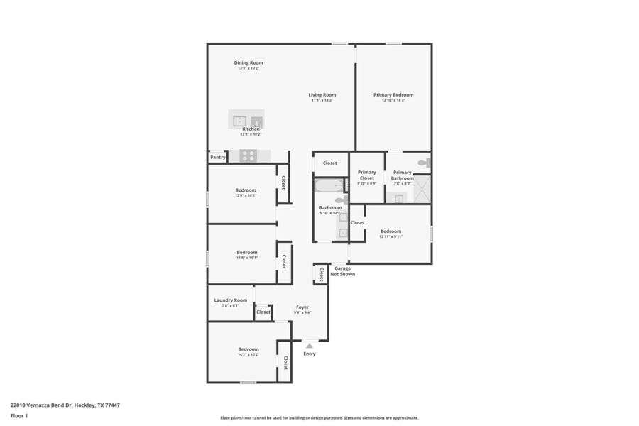 2D floor plan layout of this home in Cypress Green, Hockley, TX (Image 5).