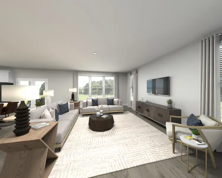 Spend family movie nights in the spacious great room. Spend family movie nights in the spacious great room.