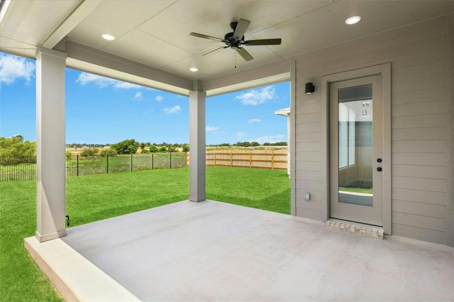 Exterior details and patio area of a home in East View Farms, Georgetown (Image 22).