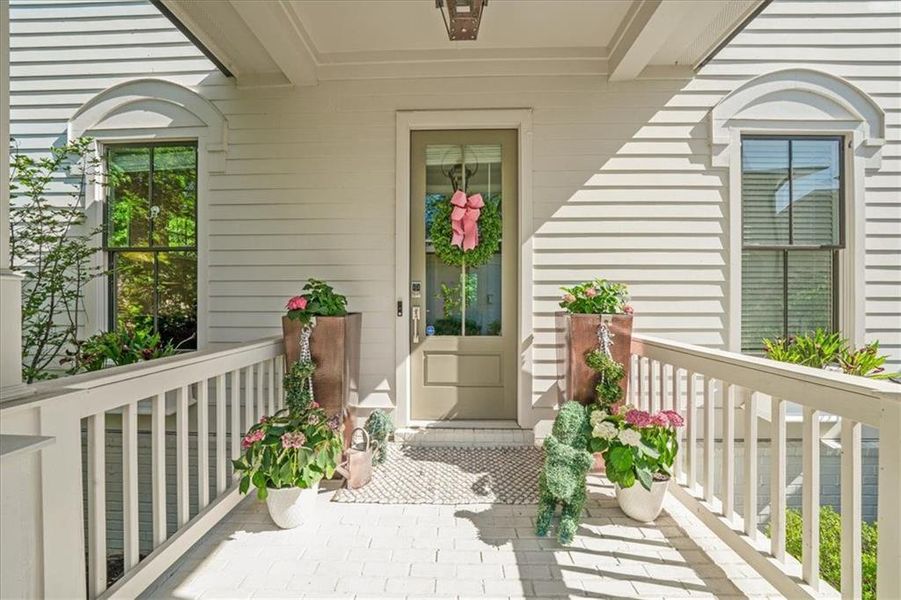 Exterior details and patio area of a home in Manning on the Square, Alpharetta (Image 27).