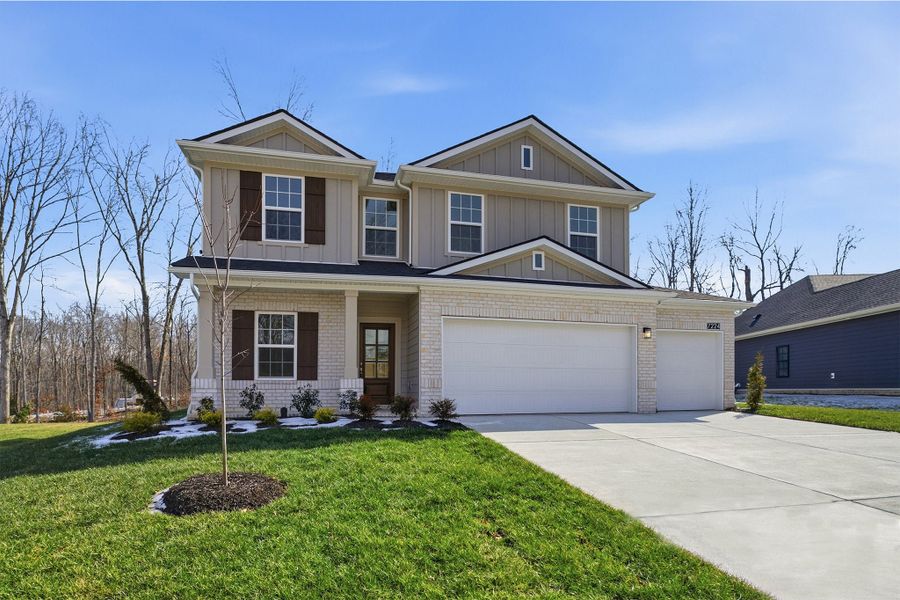 Front exterior of a new home in Brush Creek, Fairview, TN, highlighting curb appeal (Image 26).