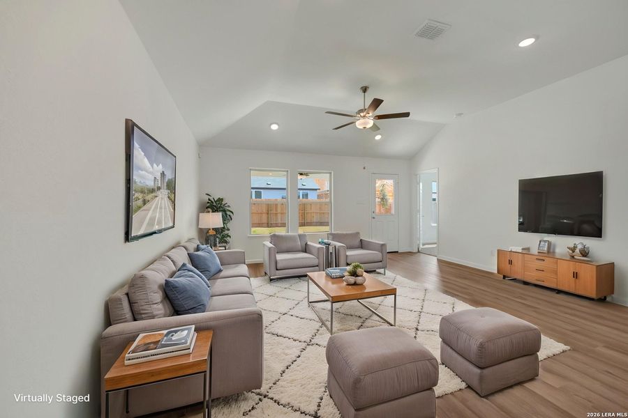 Furnished interior view inside a new home in Meadows at Clear Springs, New Braunfels (Image 13). Furnished interior view inside a new home in Meadows at Clear Springs, New Braunfels (Image 13).