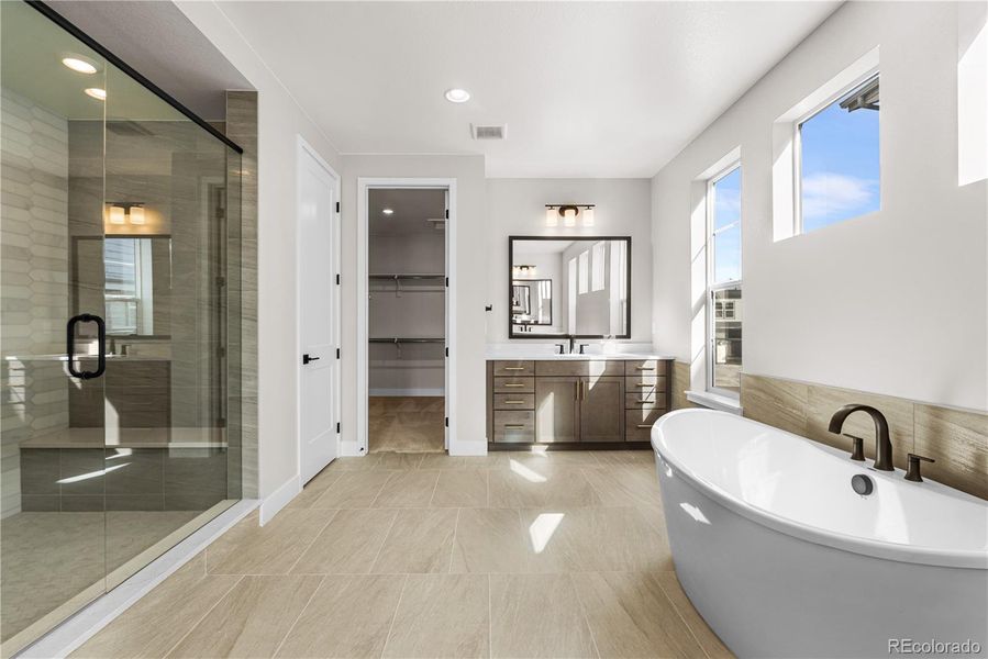 Furnished interior view inside a new home in Luxe at The Canyons, Castle Pines (Image 17).