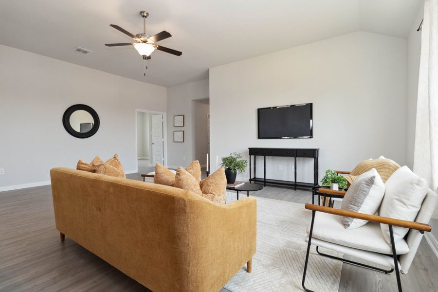Virtually staged representation of the floor plan. Actual home features, colors, and details may vary.