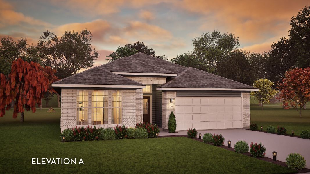 Representative exterior photo of a completed home built from the Greeley by CastleRock Communities in Hickory Ridge, Elmendorf, TX (Image 1).