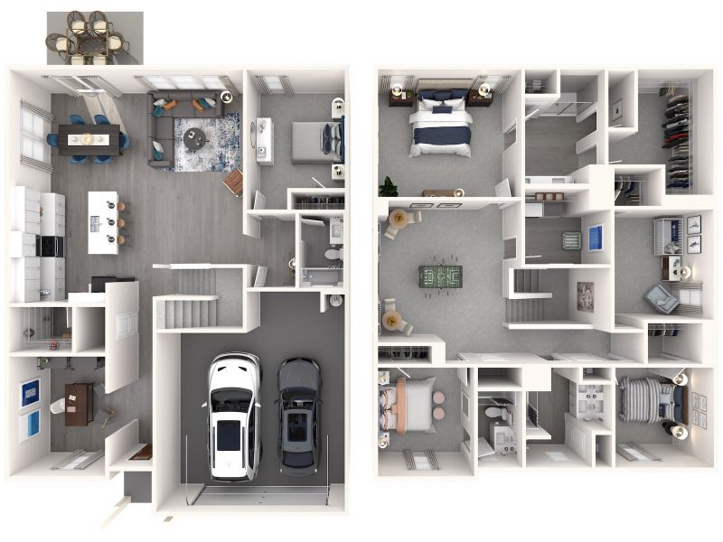 2D floor plan layout for the Johnson by Meritage Homes in Greystone - Legacy Series, Smyrna, TN (Image 4).