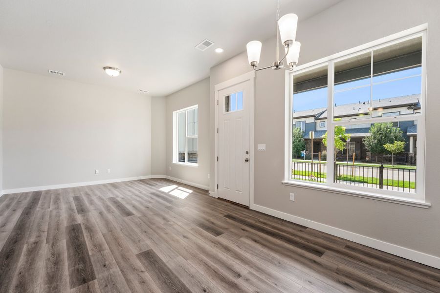 Spacious, unfurnished interior of a new home in The Lakes at Centerra, Loveland (Image 12). Spacious, unfurnished interior of a new home in The Lakes at Centerra, Loveland (Image 12).