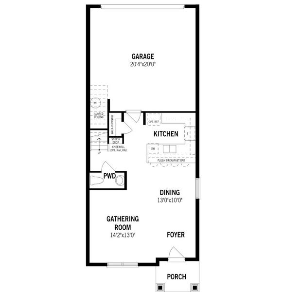 2D floor plan layout of this home in Meridian Parks, Orlando, FL (Image 5).